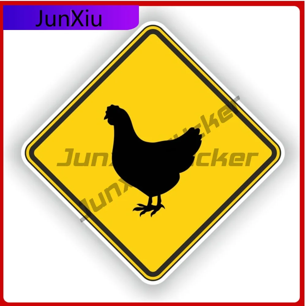 

Hen Warning Yellow Square Sticker Cartoon Animals Graffiti Vinyl Decals Decorative Decals Motorcycle Camping Suv Yacht Water Car