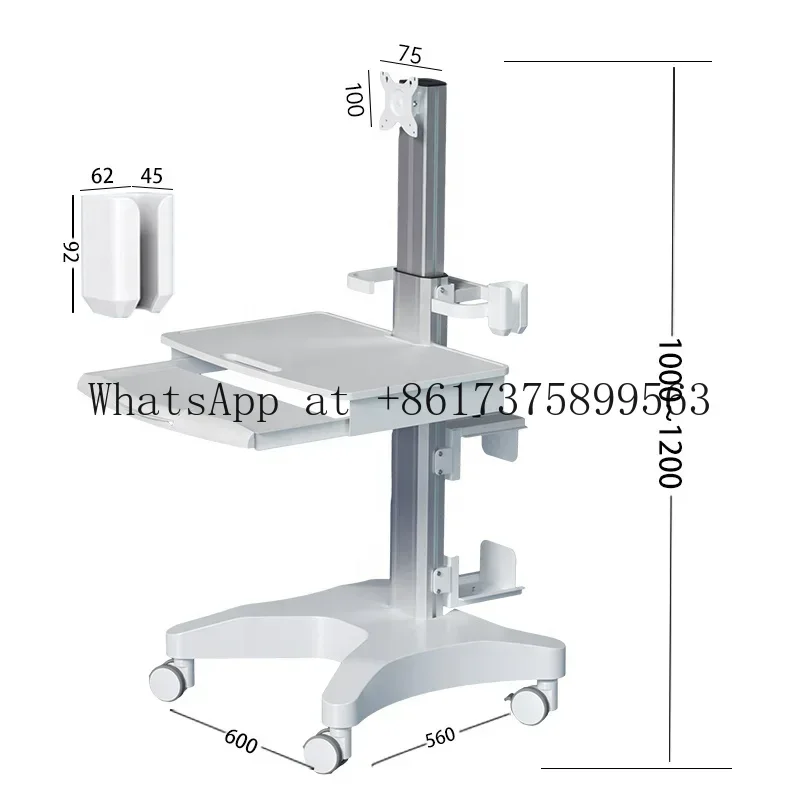 Mobile Medical Computer Trolley (izle) – Hospital Cart with Cinet for Clinical & Office Workstations