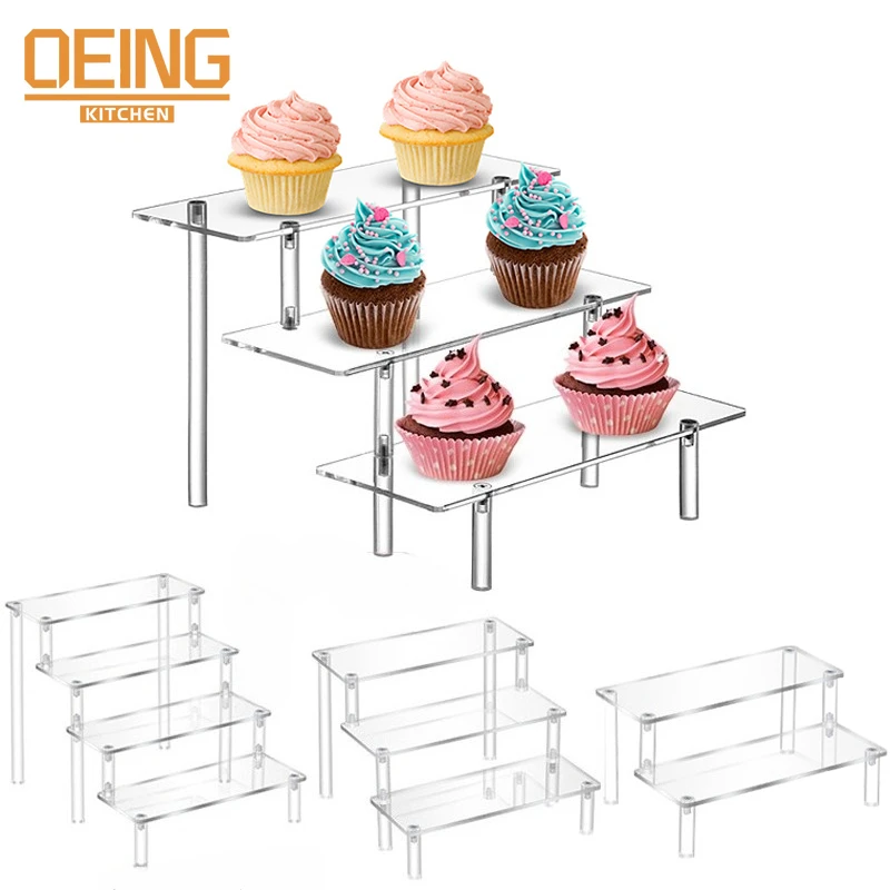 

1-4Tier Acrylic Cupcake Display Wedding Party Cake Dessert Pastry Decoration Stand Jewels Display Risers Perfume Stand Organizer