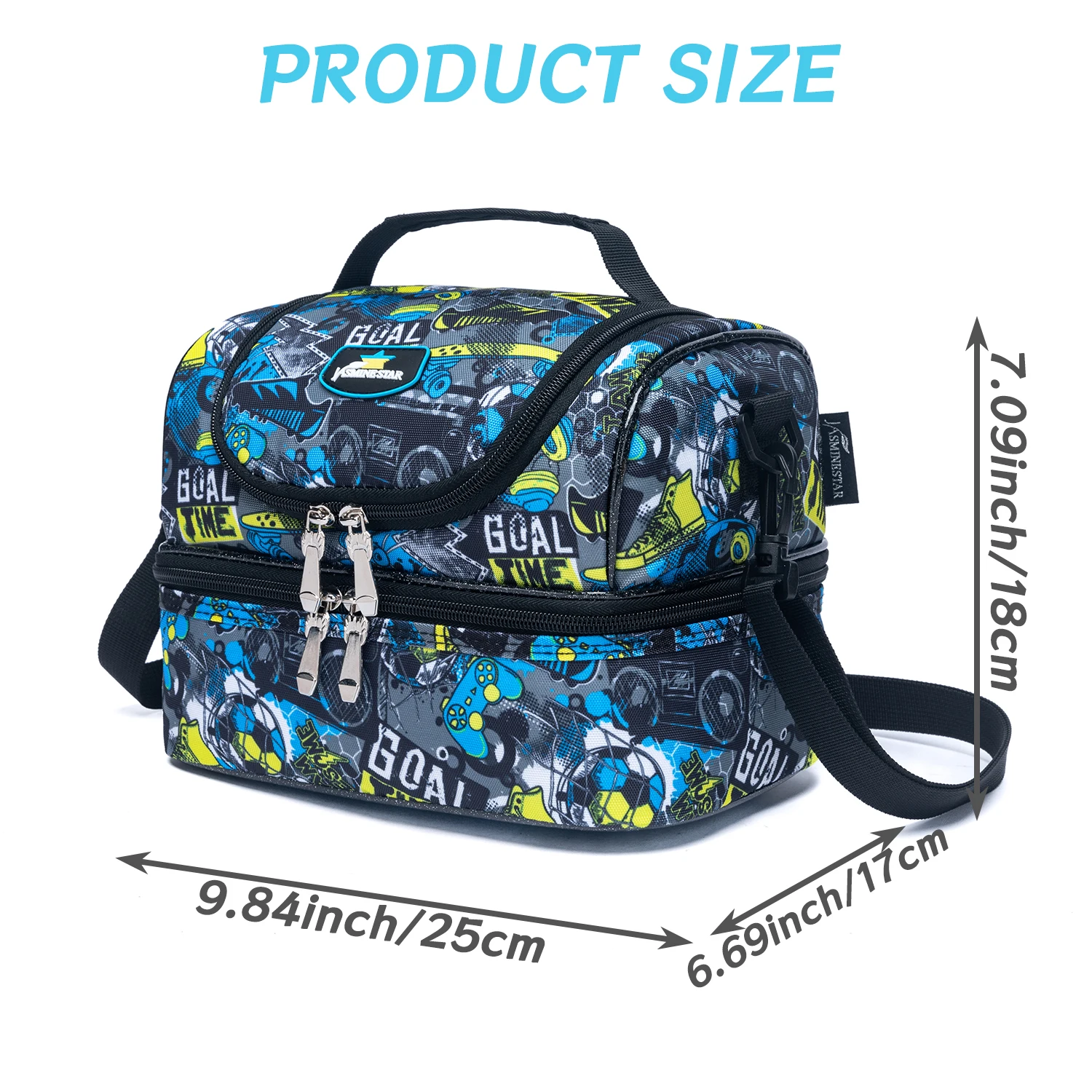 Borsa per il pranzo per ragazzi delle scuole elementari per picnic turismo campeggio con spalla regolabile per la conservazione a doppio strato