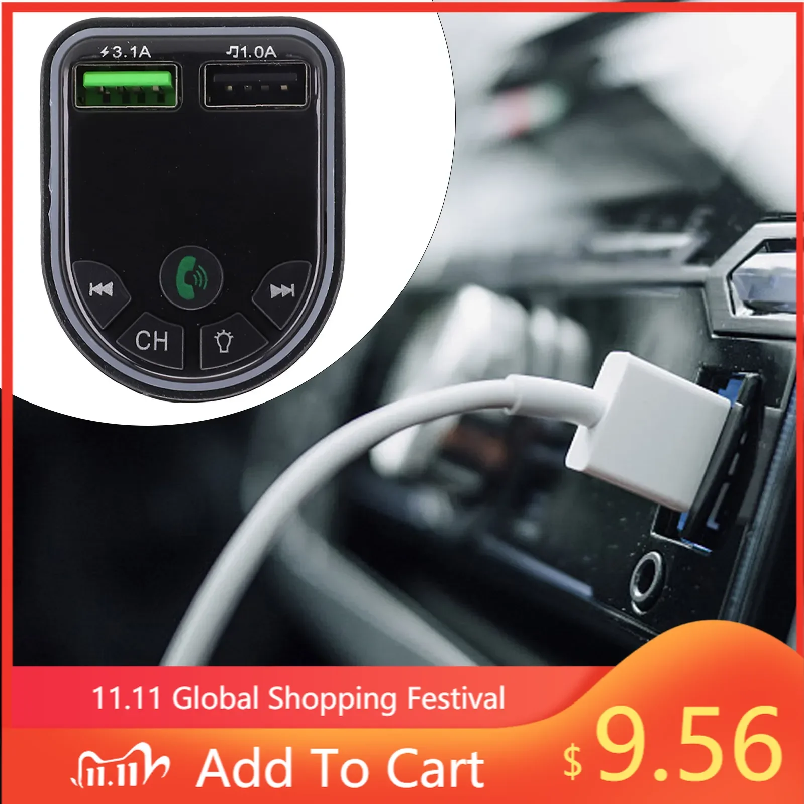 

5.0 MP3 Player Hands-Free Portable 1pcs Accessories Audio Receiver Car Fast Charger Practical Replacemnt