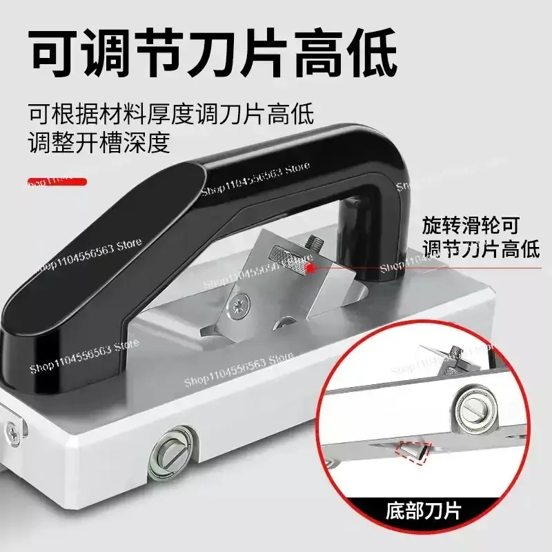 U-Type Blade Wheeled Vinyl Groover Floor Grooving Slotting Pull Hand Flooring Tool Slotter PVC Vinyl Welding Plastic Welding Kit