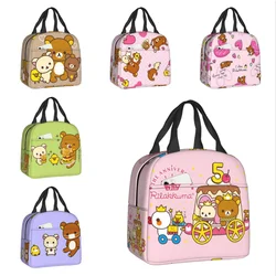 Rilakkuma Design Insulated Lunch Bag for Outdoor Picnic Cartoon Characters Waterproof Cooler Thermal Bento Box Women Children