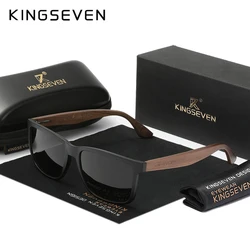 KINGSEVEN Men‘s Walnut Sunglasses Wood Handmade Design Polarized UV400 Accessory Glasses High Quality Driving Eyewear