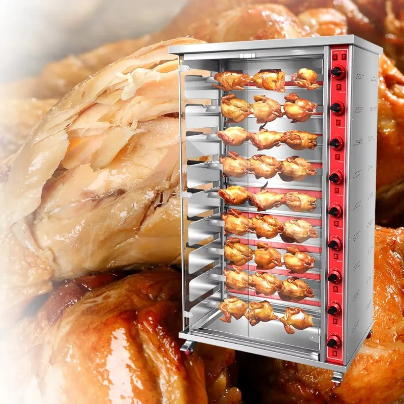 Automatic Commercial Electric Chicken Rotisseries BBQ Chicken Roaster Grill Rotisserie Machine Chicken Oven