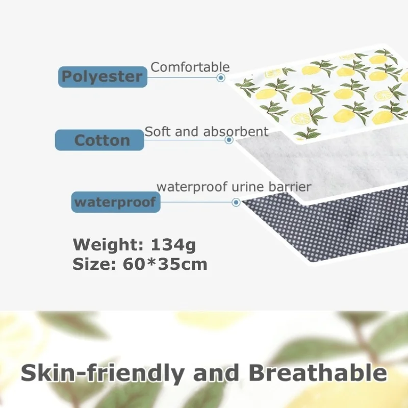 Newborn Baby Changing Pad Infant Portable Diaper Sheet Waterproof Machine Washable Breathable Reusable Leak Proof Sanitary Mats