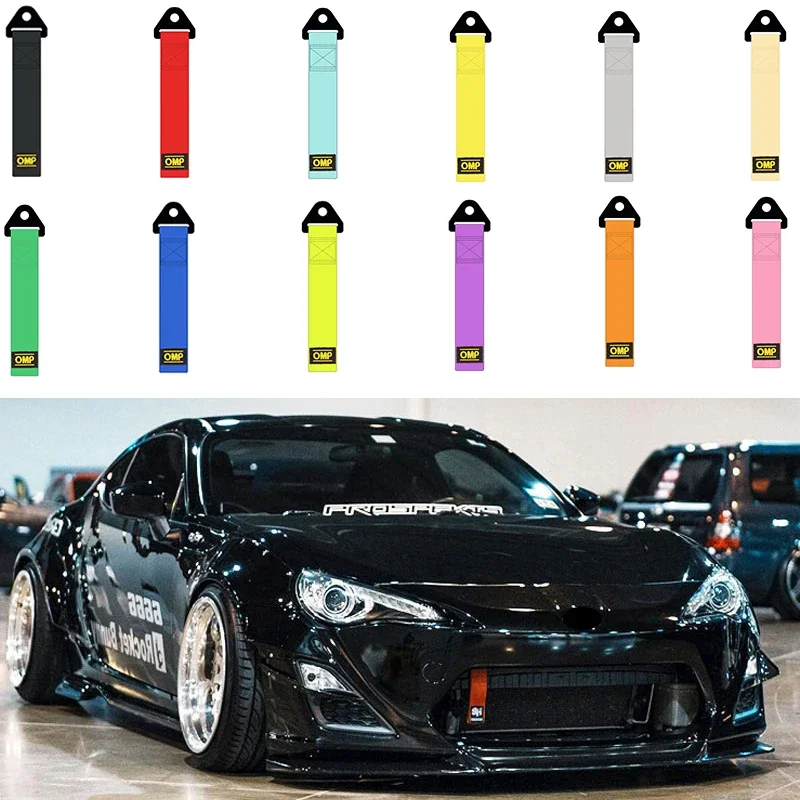 26cm Decorate Nylon Tow Strap High-Strength Car Racing Tow Ropes with Towing Trailer Ropes Bumper Trailer Auto Tow Strap Ropes