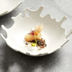 Creative White Irregular Ceramic Tableware, Salads, Desserts, Fruits, Coral, Family Dishes, Restaurant Plates, Kitchen Utensils