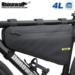 Rhinowalk Bike Frame Bag Waterproof 4L Big Capacity Triangle Bag Bicycle Bikepacking Bag Storage Tool Pouch For MTB Road Bike