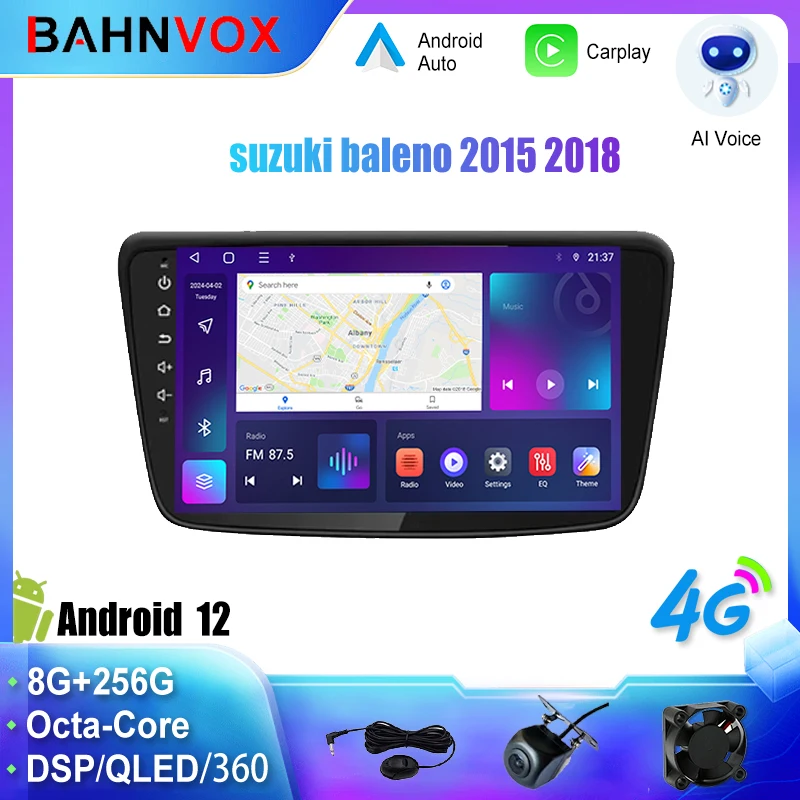 

9" Android 12.0 Car Radio for Suzuki Baleno 2015 2018 Multimedia Video Player Navigation GPS 4G Carplay Stereo DSP 2 Din