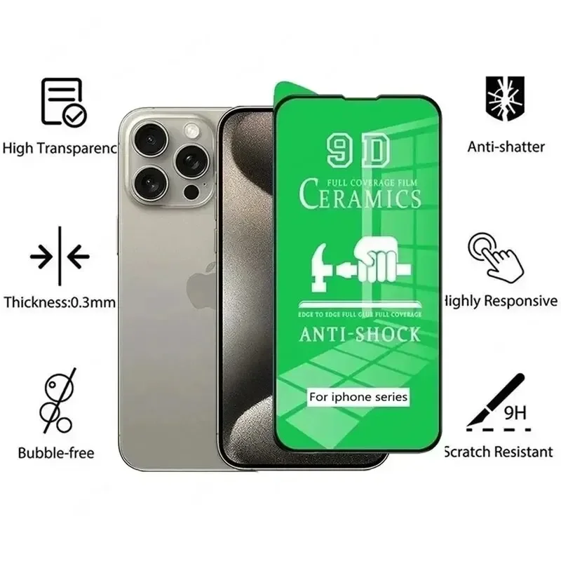 5 шт. 9D мягкая керамическая пленка для iPhone 15 14 12 11 13 Pro Max Mini Защитная пленка для экрана для iPhone 15 Plus без стекла