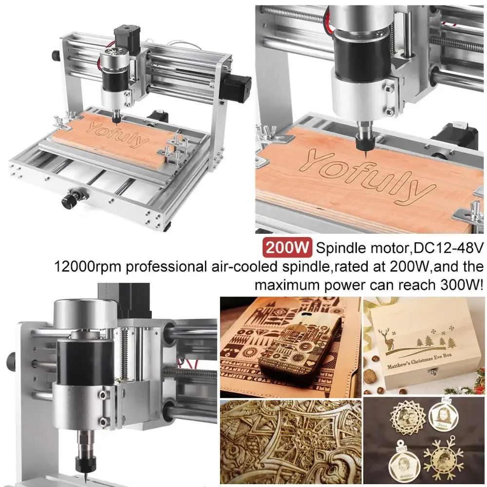 CNC 3018 Pro Max Metal Aluminum Engraving Machine With 200w Spindle GRBL Control DIY 20w Laser Engraver Wood Router For Cut MDF