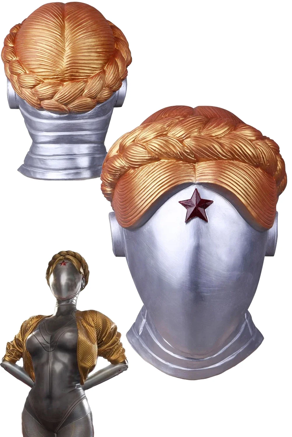 Robot Tweeling Dixie Masker Cosplay Kostuum Accessoires Spel Atomic Hart Rollenspel Fantasia Hoofddeksels Vrouwen Halloween Maskerade