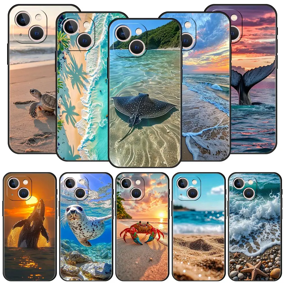 Seaside Scenery Wave Beach Pattern Phone Case For Samsung Galaxy S26 S25 S24 S23 S22 S20 Ultra S21 FE 5G S10 Plus TPU Cover