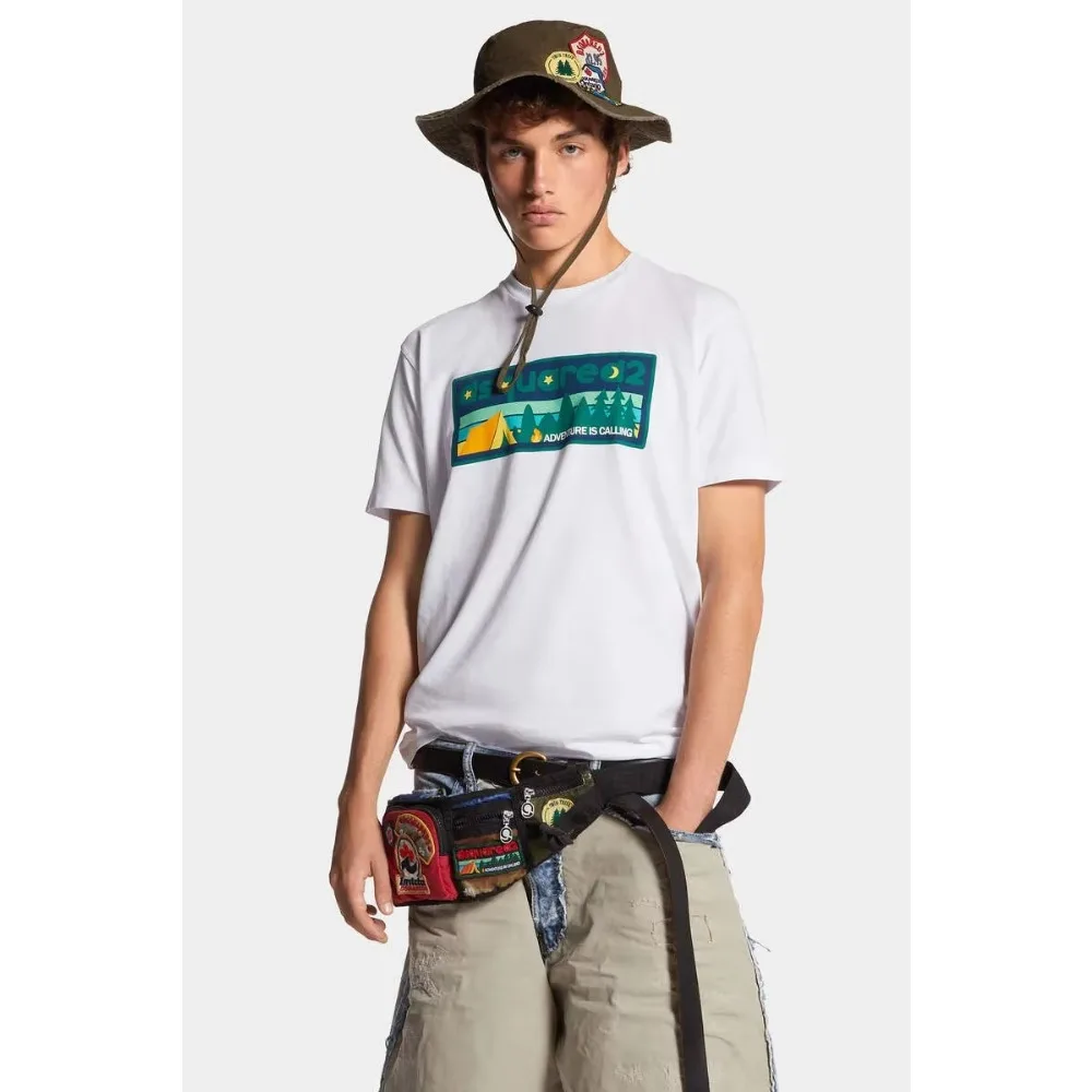 

Summer Clothing 2025 Italian DSQ Fashion Brand Printed Short Sleeved Pure Cotton Comfortable T Shirt Mens and Womens