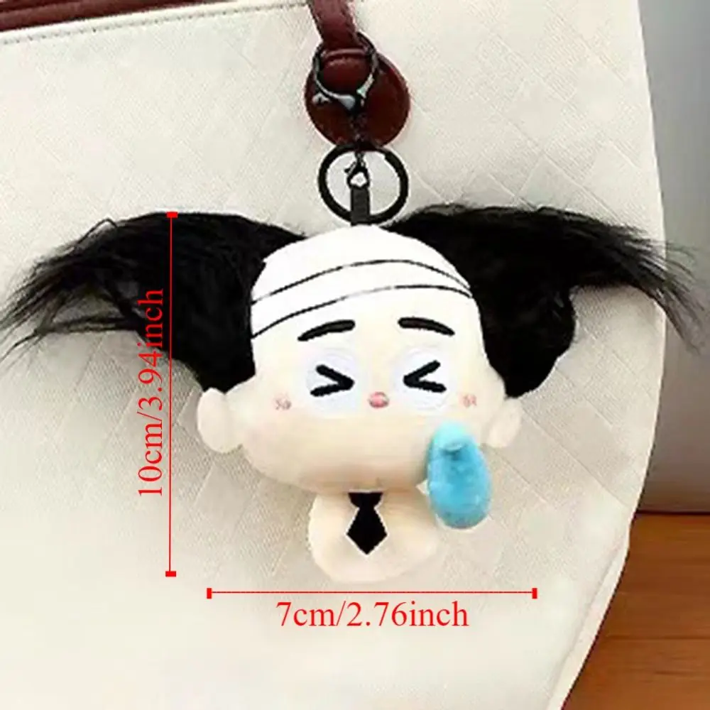 Auto sleutelhanger grappige pluche cartoon sleutelhanger zachte creatieve kaalheid pop hanger cartoon DIY arbeiderspop knuffels rugzak decor