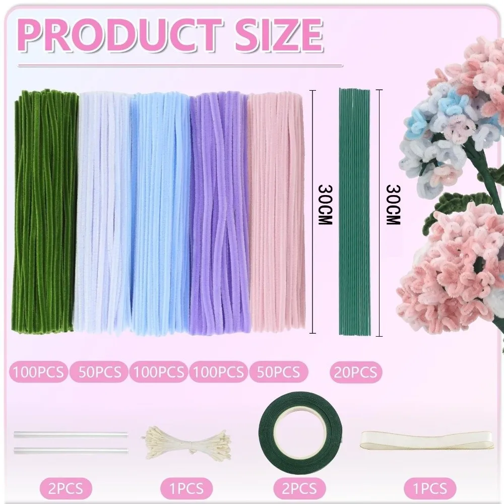 400 Pieces Creative 12 Inch Pipe Cleaners Multi-Color DIY Chenille Stems Crafts Art Flower Making Material Flowers Craft Kit view 6