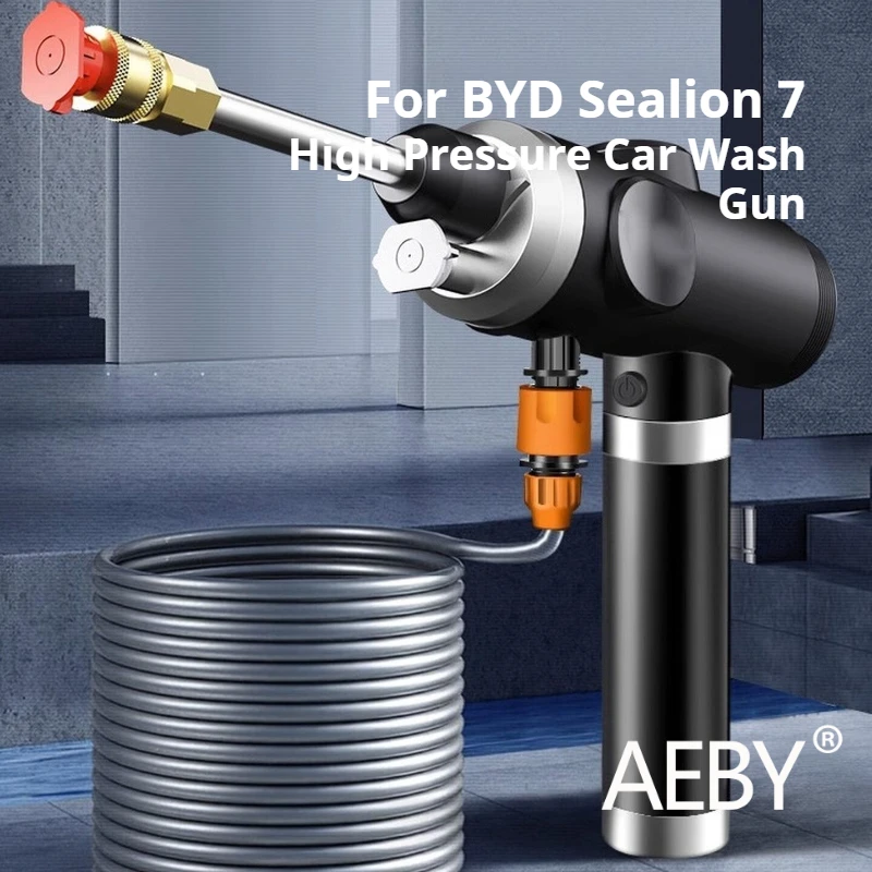 AEBY para BYD Sealion 7 2024 Pistola de lavagem de carro portátil, bico de mangueira de água de alta pressão, para limpeza de carro, kit de canhão de espuma