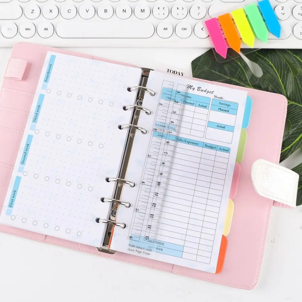Monthly Planner Time Management Schedules Organizer Spiral Binder Paper Refill Inner Pages A6 Loose Leaf Paper Budget Pages