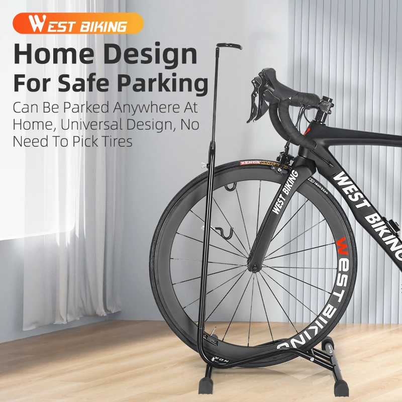 Adjustable Steel Bike Rack Indoor/Outdoor Floor Stand for Mountain and Road Bicycles