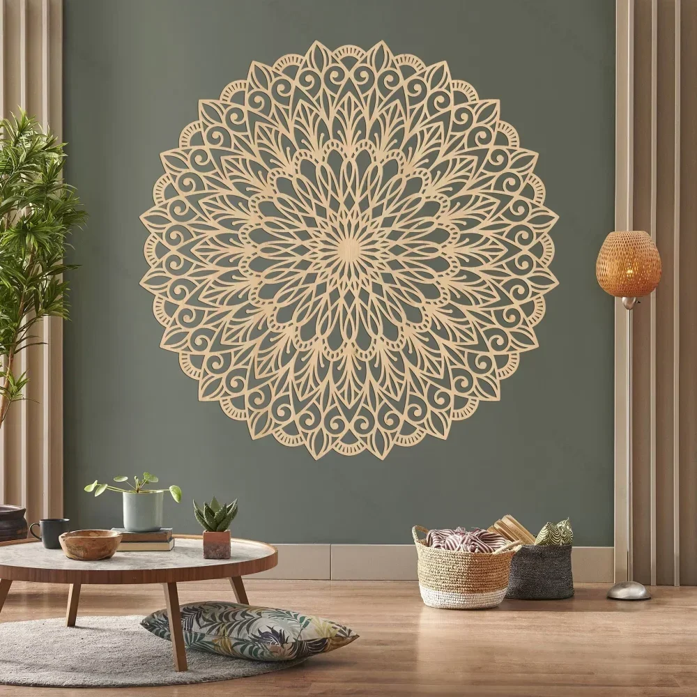 1 PC Exquisite Metal Mandala Product - A Stunning Metal Wall Art for Interior Decoration, Featuring Flower and Mandala Design