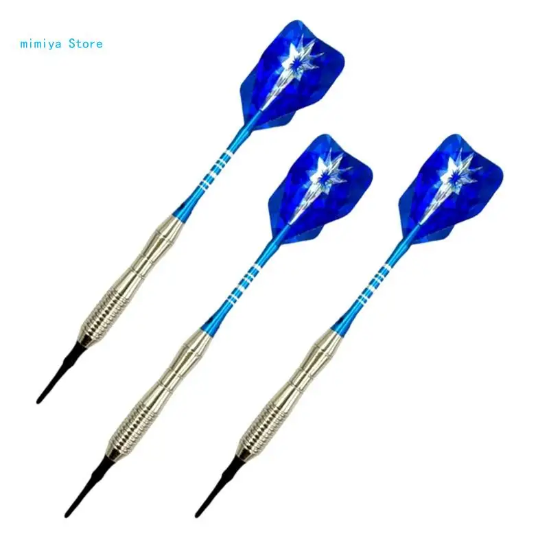 pipi 3 Pcs Professional Indoor Soft Tip Darts Flights Simple Indoor Plastic Tip Darts for Electronic Games Durable