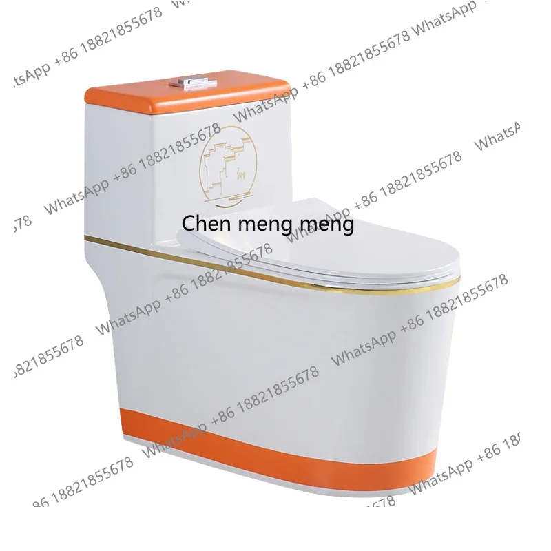 

Z189 Large-diameter household toilet color flush siphon toilet anti-splash ceramic deodorant toilet