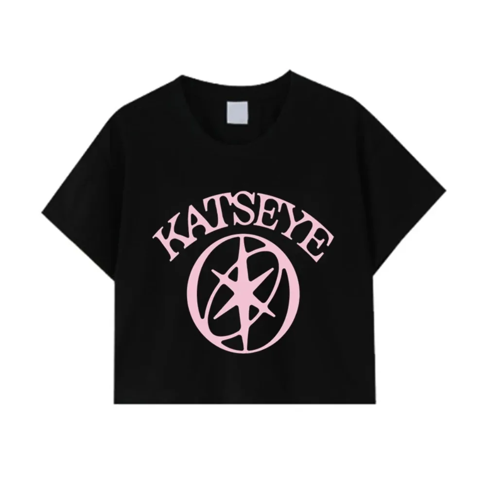 Kpop Girl Group Katseye Crop Top Casual T-Shirts Damen Korean Ulzzang Katseye Cropped T-Shirt Geschenke Damen Y2K Kleidung – Detail 7