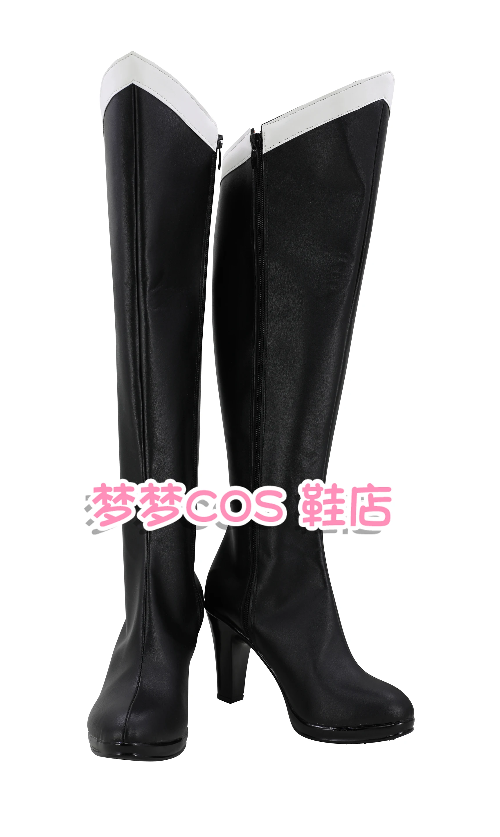 Anime Sailor Pluto Meiou Setsuna Trista Meioh Buty Cosplay Czarne Botki Halloween Wysokie Obcasy Szyte na Miarę