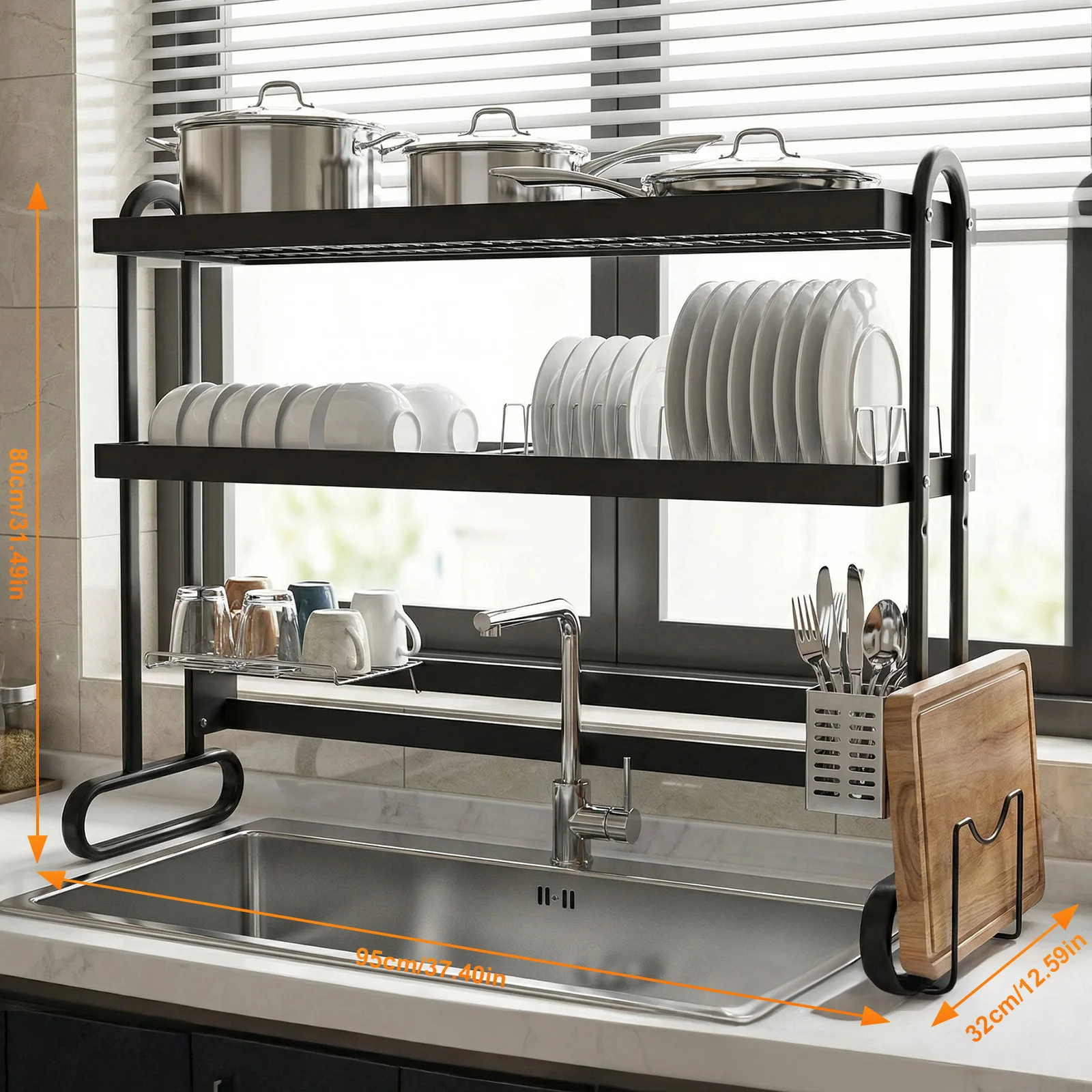 

Over Sink Dish Drying Rack Anti-Slip Thickened Sink Rack Large Capacity Household Dishes Strainers for Home Kitchen Organizers