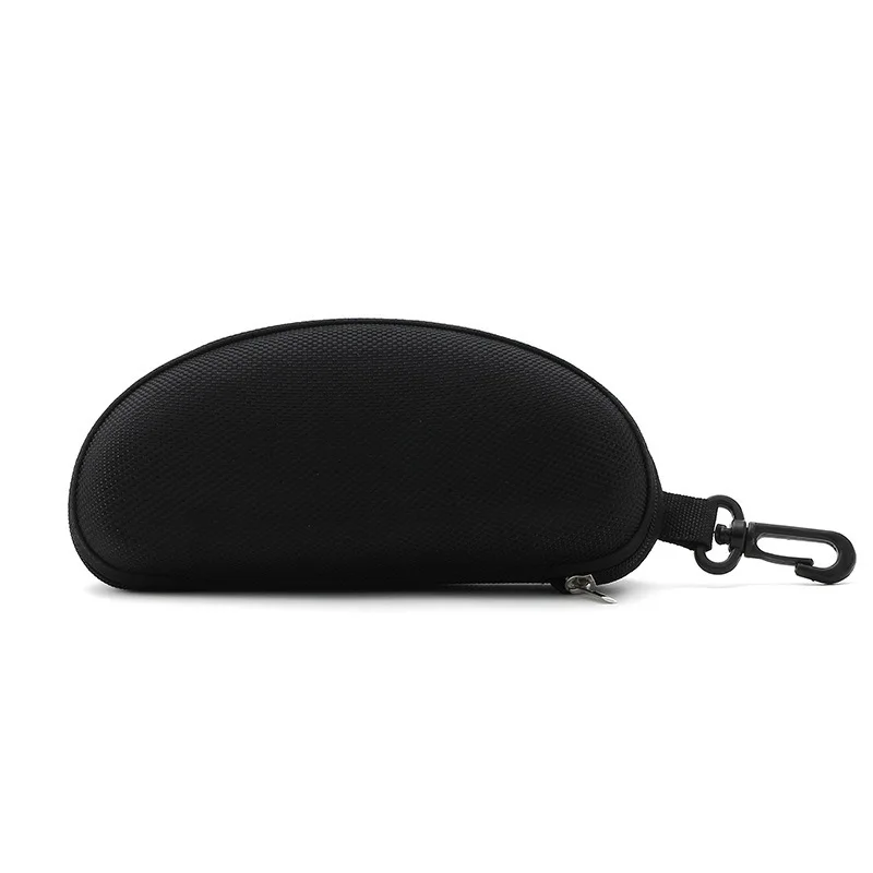 Zipper Sunglasses Case, Hard Shell Eyeglasses Storage Box, Pressure Resistant Shockproof Glasses Holder with Hook for Outdoor
