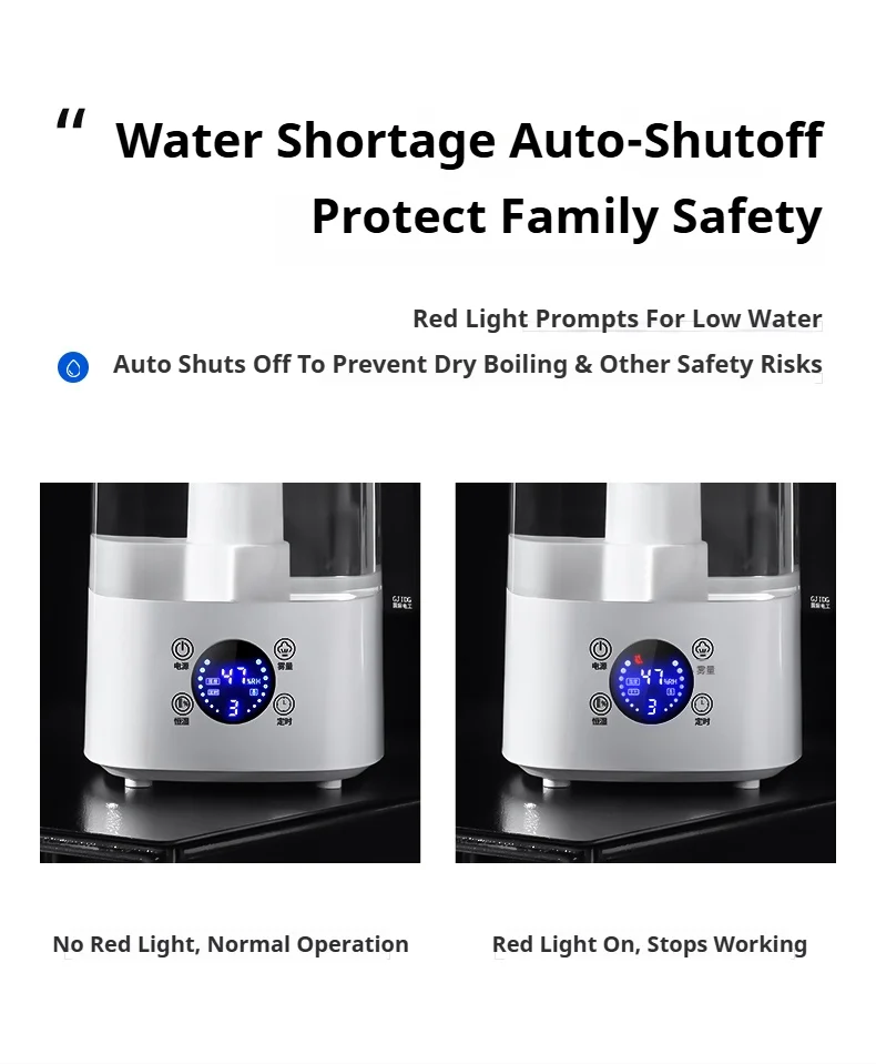 4L Touch Control Auto Shut Off Ultrasonic Air Humidifier With Colorful Mist Spray Maker for Home