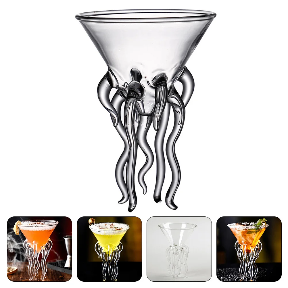 

Octopus Cocktail Glass Transparent Wine Goblet Creative Elegant Household Reusable Drinking Cup for Parties Weddings Family