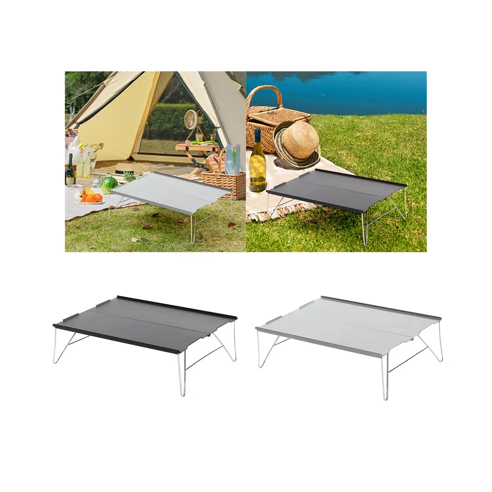 Camp Table Working Reading Square Breakfast Tray Lightweight Computer Desk Folding Table for Travel Small Space Outdoor Picnic