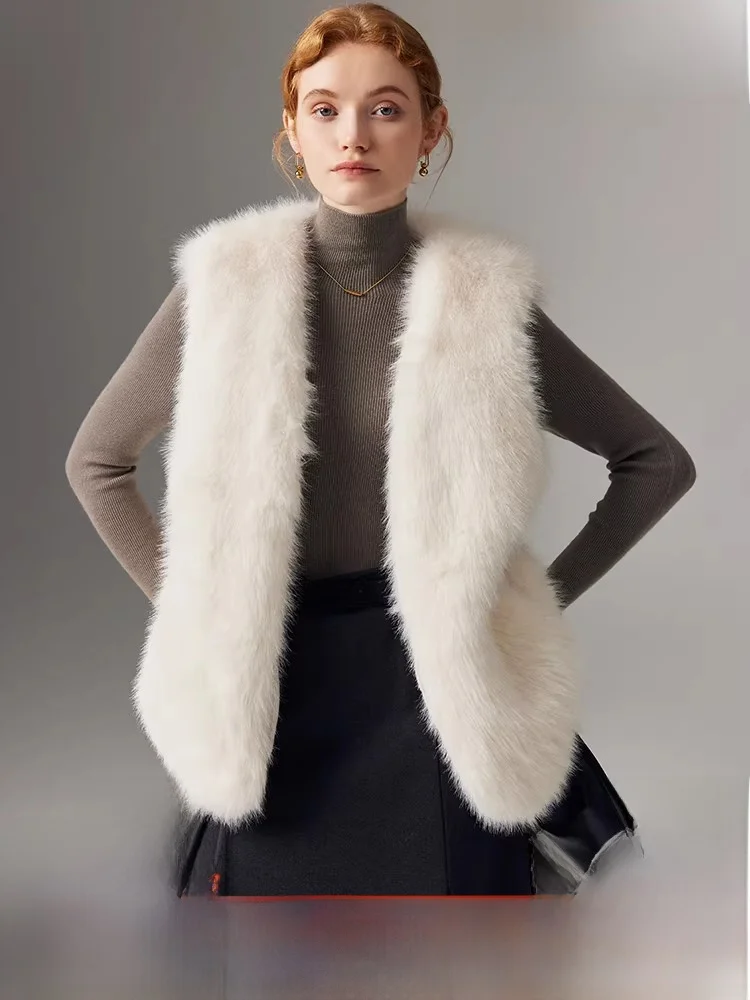 

Экологичный меховой жилет женский свадебный жилет Dr oulder шило жилет Plu верхняя одежда корейский свободный крой без све