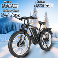 PHILODO-H8 Electric Bicycle 3000W Dual Motor 48V26AH Lithium Battery Hydraulic Disc Brake 26-inch Fat Tire Adult Riding E-bike