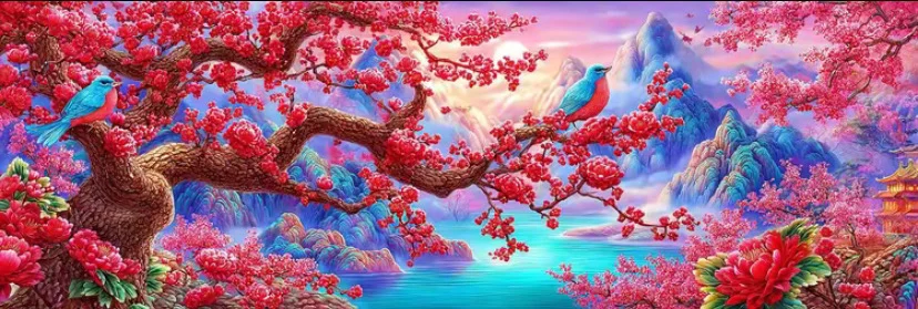 

9CT 14CT сливовый цвет птица предварительно напечатанный набор для вышивки крестом DIY набор для вышивания ремесленная нить игла поделки большой размер