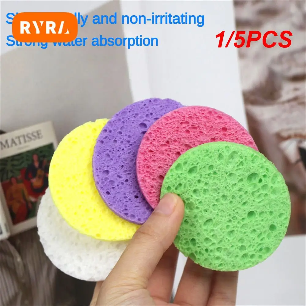 1/5PCS Sponge Gentle Exfoliation Skin-friendly Sustainable Gentle Exfoliating Compressed Makeup Remover Wash Face