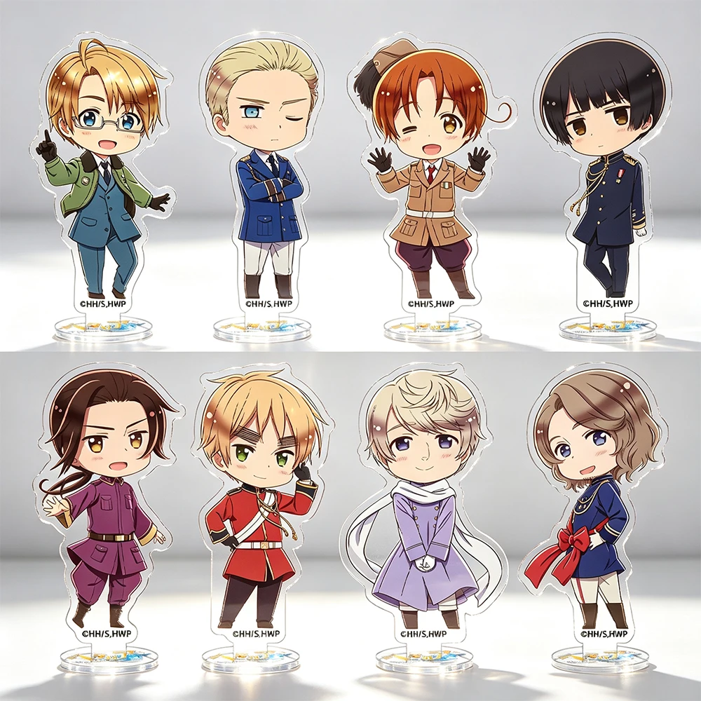 Anime Hetalia Standee Q Version Military Costume Character America Germany Japan China England Russia FranceAcrylic Keychain
