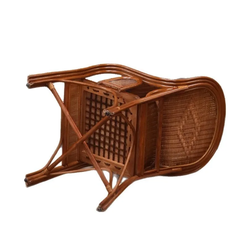 Natural rattan rattan chair, backrest chair for the elderly, household Teng chair woven chair, leisure balcony single chair