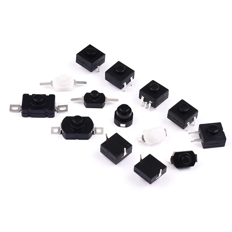 5/10Pcs/lot KAN-28 112D 1208YD Strong Light Flashlight Switch Self locking Patch/Direct Plug Button Power Switch Accessories