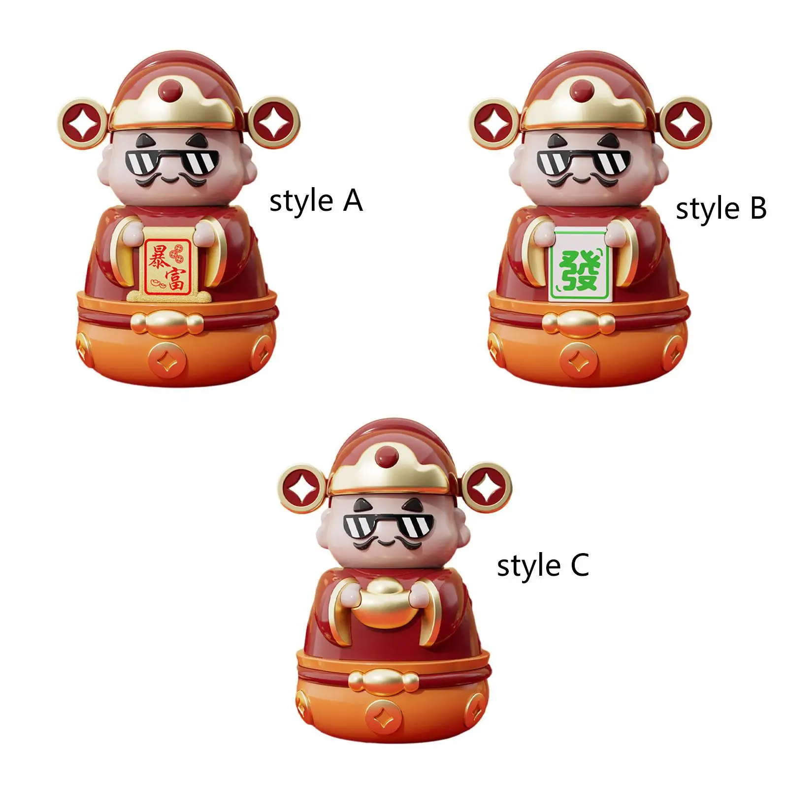 God of Wealth Statue Desktop Lovely Shatterproof Table Decoration Piggy Bank Money Saving Pot Money Save Bank for Children