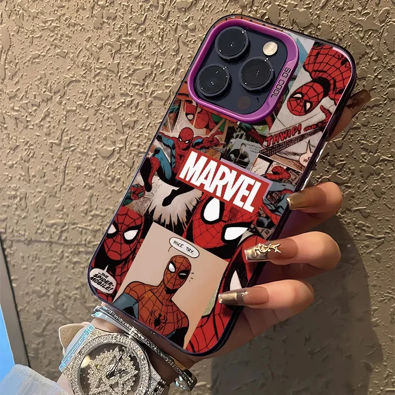 Marvel Spider Man Nice Spoof Super Cool Phone Case For iPhone 16 15 14 13 12 11 Pro Max XR XS 7 8Plus Y2K Soft Anti Fall Cover