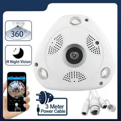 V380 360 stopni kamera WiFi rybie oko IP panoramiczny 1080P WIFI CCTV 3D VR wideo kamera do monitoringu CCTV zdalne monitorowanie domu Audio