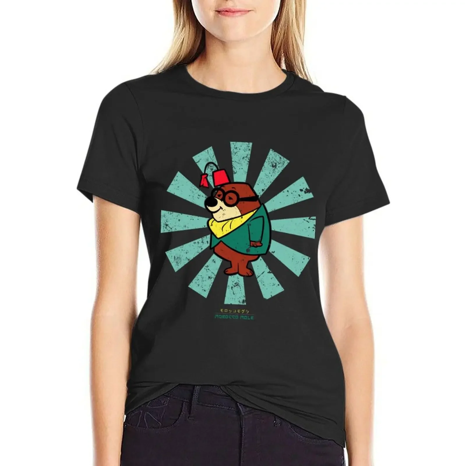 

Morocco Mole Retro Japanese Secret Squirrel T-shirt summer clothes graphics lady clothes tshirts woman