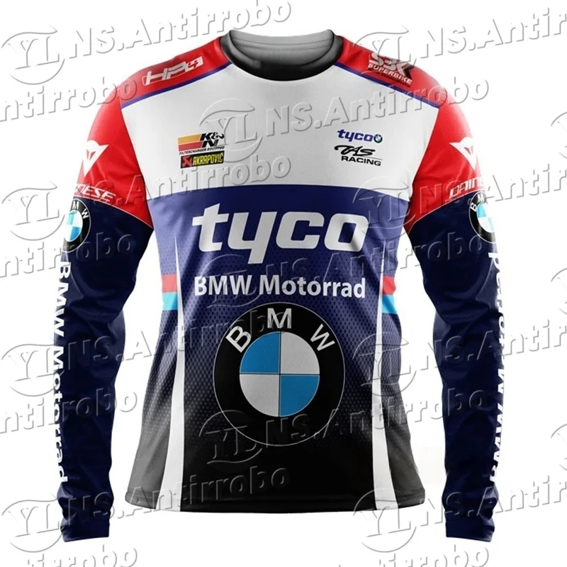 

Летняя мужская мотоциклетная футболка BMW, топ с длинными рукавами для гонок, удобная дышащая одежда для повседневной езды на мотоцикле, топ