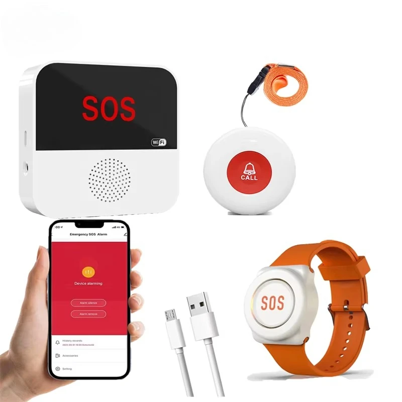 

Smart Wifi Panic Button Elderly Alarm Sos Bracelet Emergency Wireless Watch Nurse Call Pager Calling System