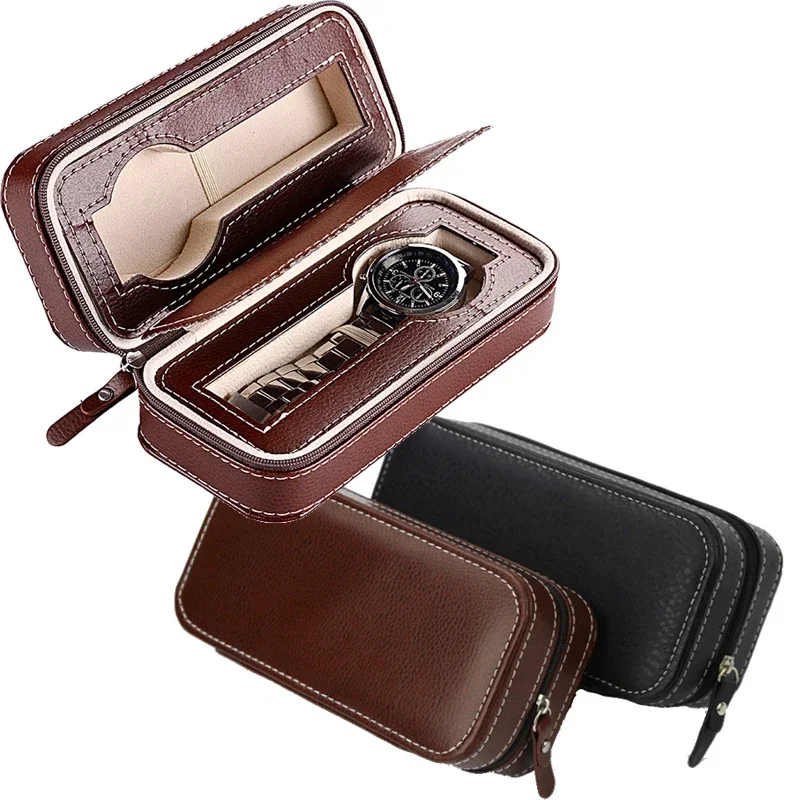 2/4/8 Slots PU Leather Watches Organizer Box Travel Storage Bag Pouch Double Layer Watch Band Organizer Holder Case gift box