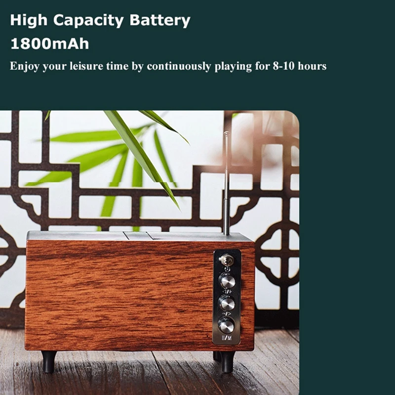 B34B-Portable FM Radio Retro Classic Radios Wireless Bluetooth Speaker Desktop Bluetooth Soundbar Music Player