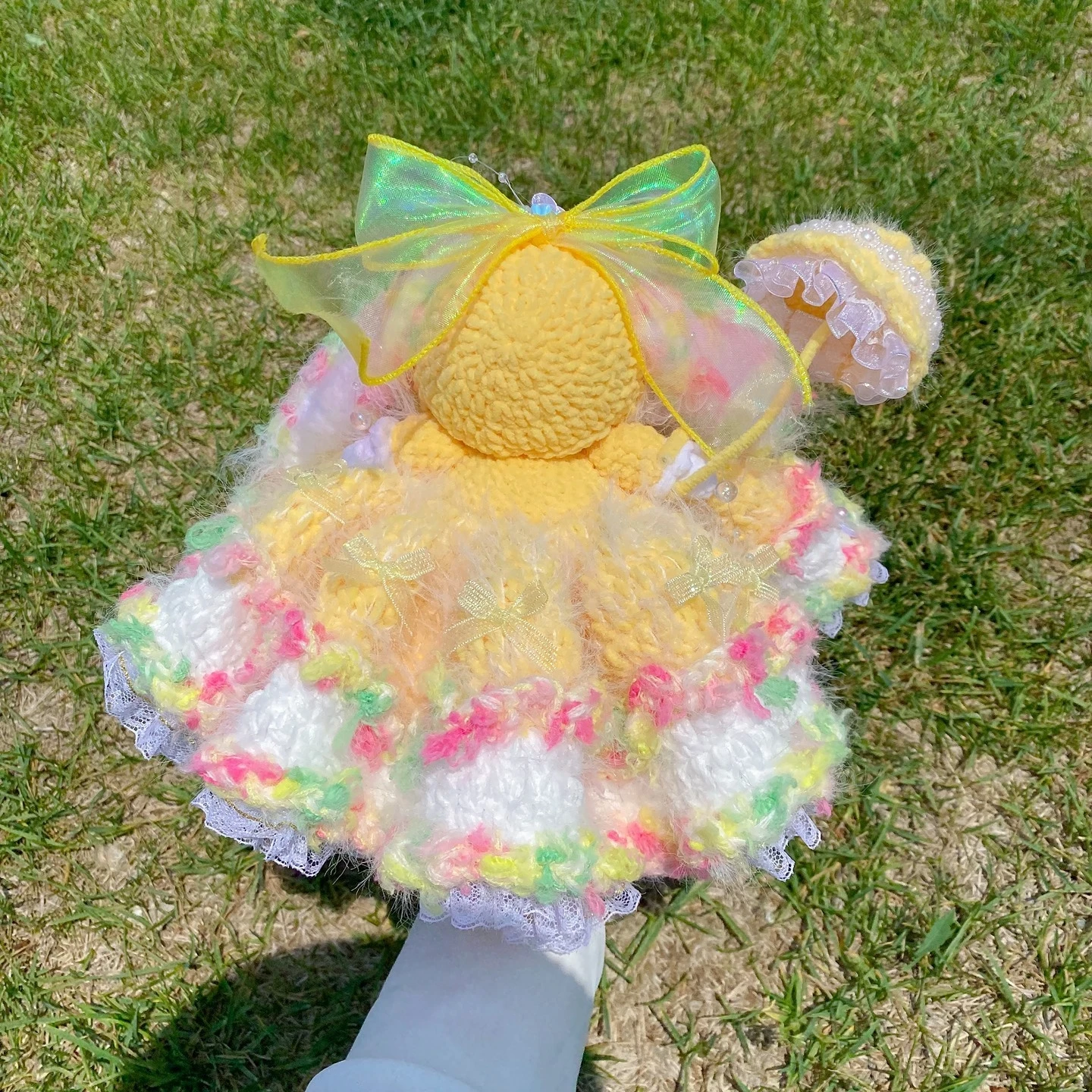 0082 Lifelike Floppy Ear Rabbit Plush Toy Handmade Knitted Bunny Doll Soft Stuffed Animal Cuddly Companion Gift for Kids Girls